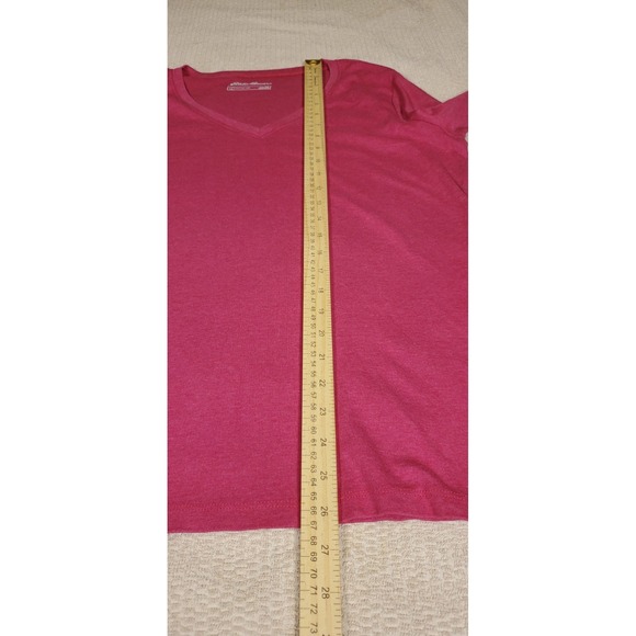 Eddie Bauer Women's Sz 2XL V-Neck Longsleeve T Magenta Cotton Layering - Picture 5 of 8